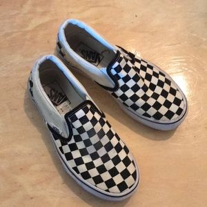 Checkered slip on vans